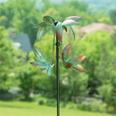 Cottage Garden Wind Spinner, Metal Verdigris Leaves, 75"H