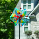 Cottage Garden Wind Spinner, Rainbow Bloom, 73"H