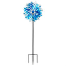 Cottage Garden Wind Spinner, Blue Swirl Bloom, 75"H