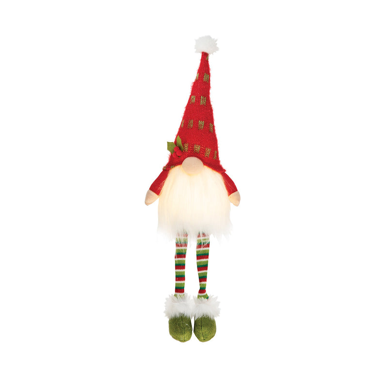 Red Sitting Gnome w/LED