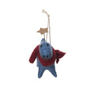 Blue Dinosaur With Scarf Orn