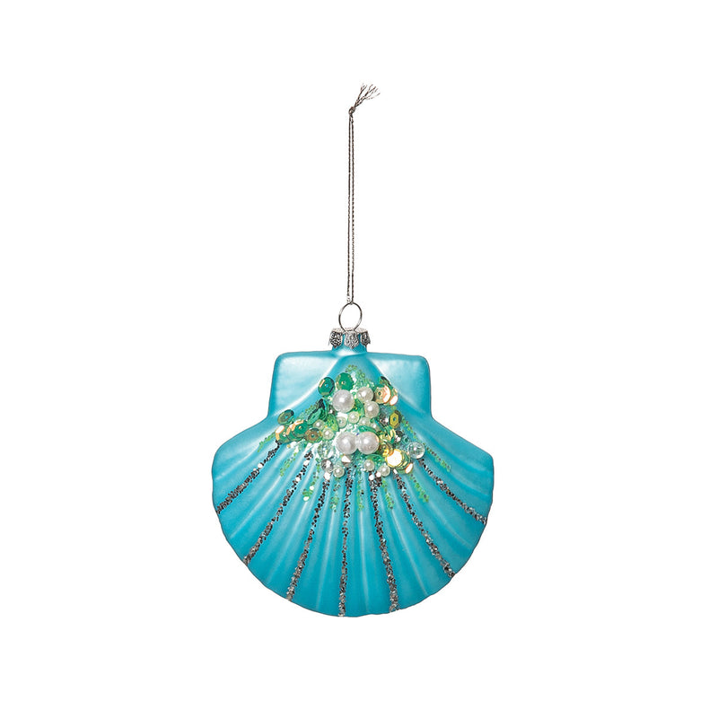 Scallop Shell Glass Orn