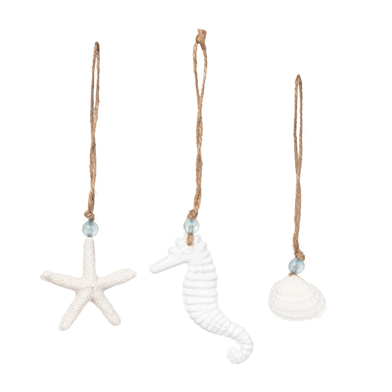Sea Star, Seahorse, Shell Orns, S/3