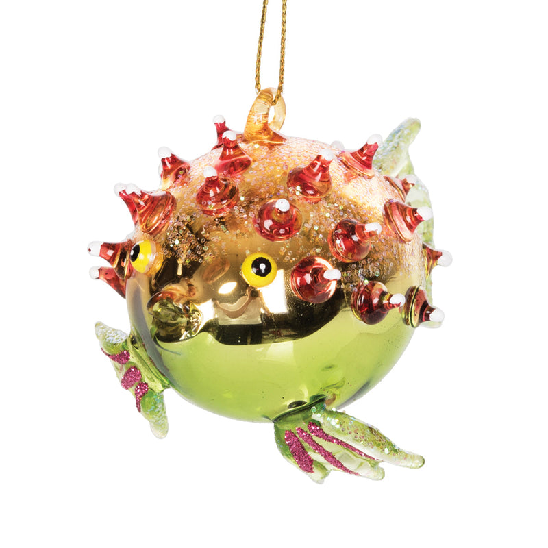Blown Glass Blow Fish Orn