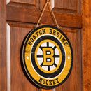 Boston Bruins 2025 Round Door Décor with Hanging Rope, 18x18