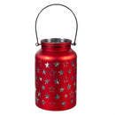 Red, White, & Bloom LED Table Decor Glass Lantern Patriotic Program, Asst of 3, 10"H