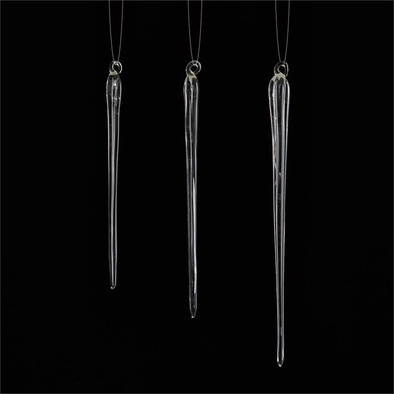 Napa Home Garden, SPIKE GLASS ICICLE ORN ,SET OF 3,z1895cl