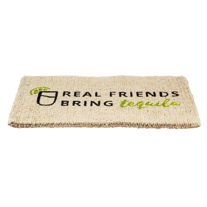 Real Friends Bring Tequila Woven Back Coir Mat