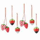 Napa Home Garden, GLASS STRAWBERRY ORNAMENTS ,SET OF 6,z4072rd