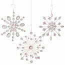 Napa Home Garden,  VINTAGE PEARL SNOWFLAKE ORNS ,SET OF 3,z4194whg