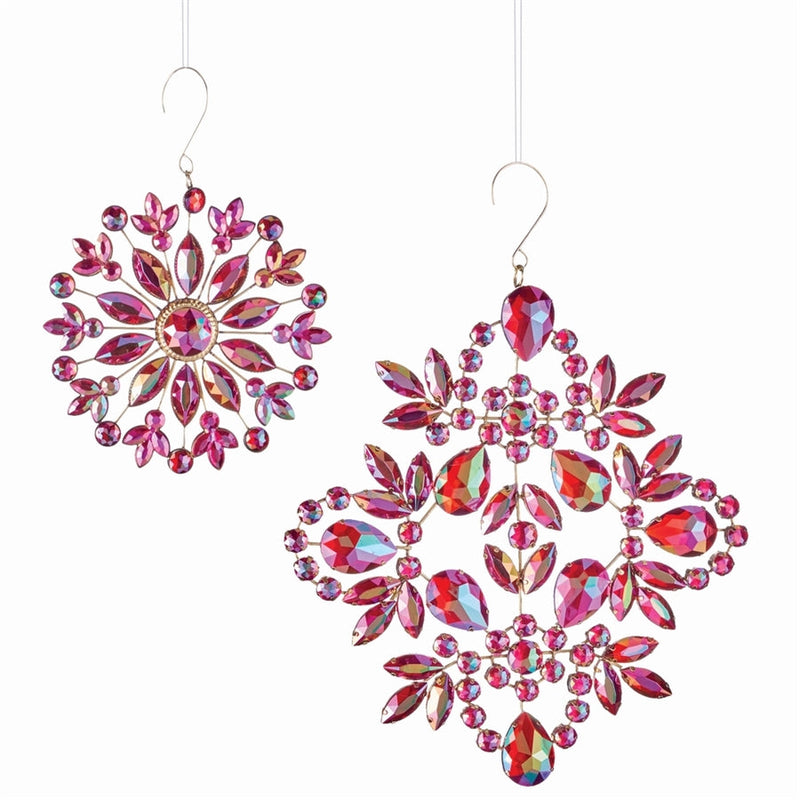 Napa Home Garden, JEWELED FLOURISH ORNAMENTS ,SET OF 2,z4221rrd