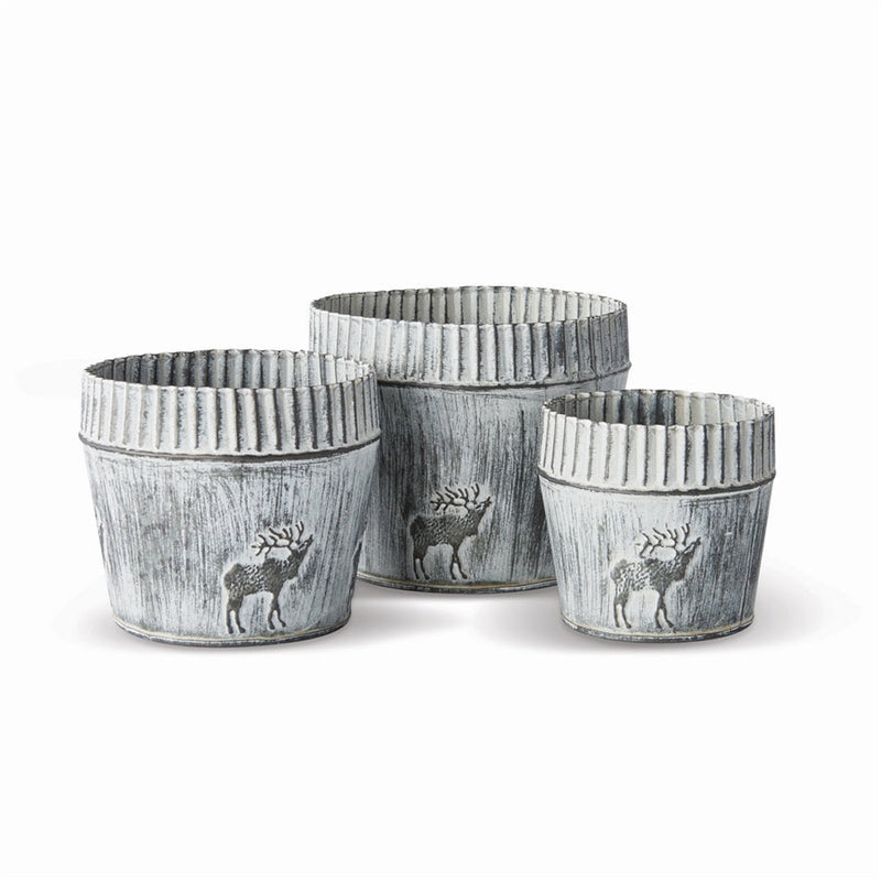 Napa Home Garden, REINDEER TIN FARM POTS ,SET OF 3,z4484gw