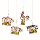 NAPA Home & Garden, FARMYARD GLASS ORNAMENTS, SET OF 4,Z5179PL