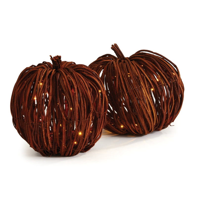 Napa Home Garden, GRAPEVINE LIGHTED PUMPKINS ,SET OF 2 ORG,zf5866rg