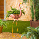 Metal Flamingo Planter with cocoliner