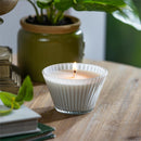 SDS HD 7oz Ribbed Cupcake Glass Candle Bright White