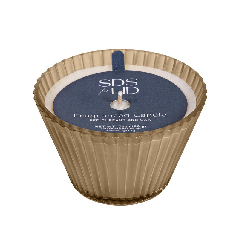 SDS HD 7oz Ribbed Cupcake Glass Candle Cocoa