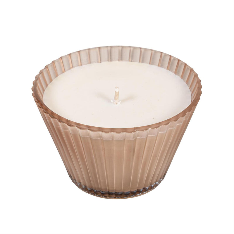 SDS HD 7oz Ribbed Cupcake Glass Candle Rose Smoke