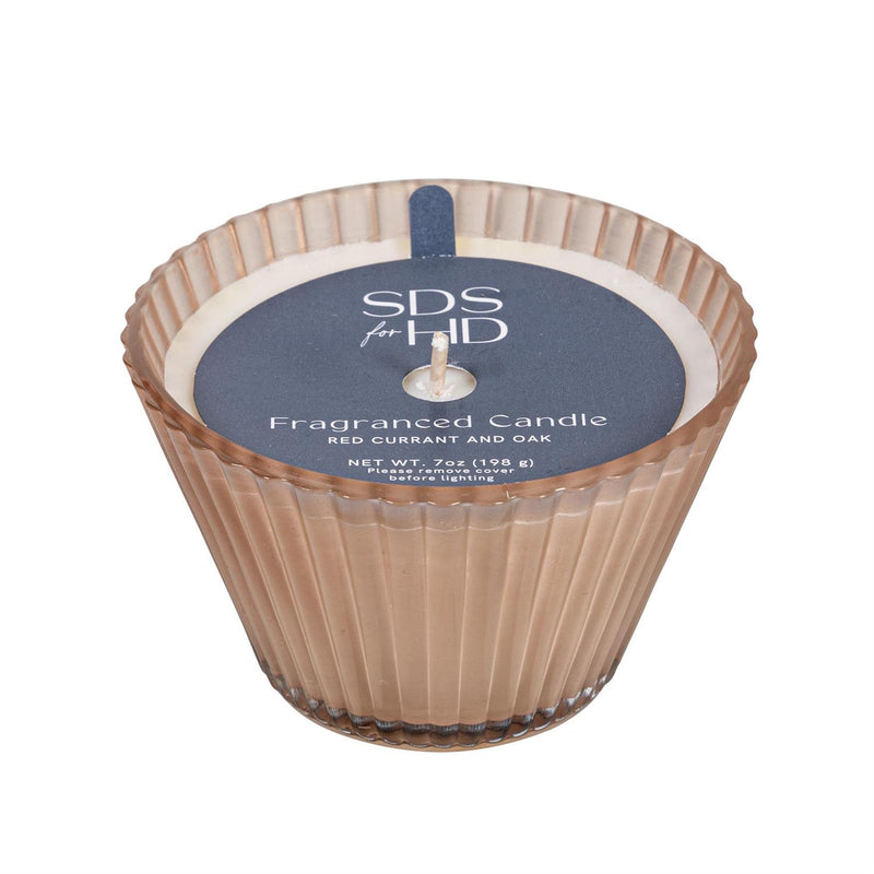SDS HD 7oz Ribbed Cupcake Glass Candle Rose Smoke