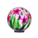 5" Floral crackled glass orb with LED