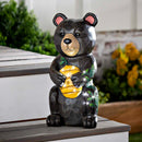 Petal & Plow Garden Statue, LED Bear, 18"H