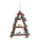 Snowbirds Swag, Bird Perched Hanging Artificial Decor, 22"H