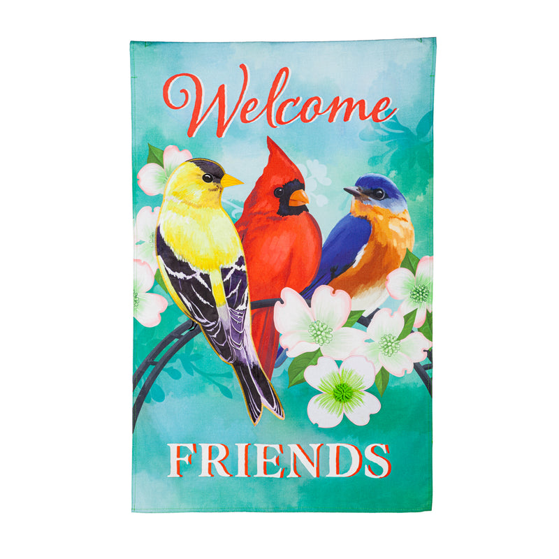 Welcome Friends Burlap House Flag,13b11438