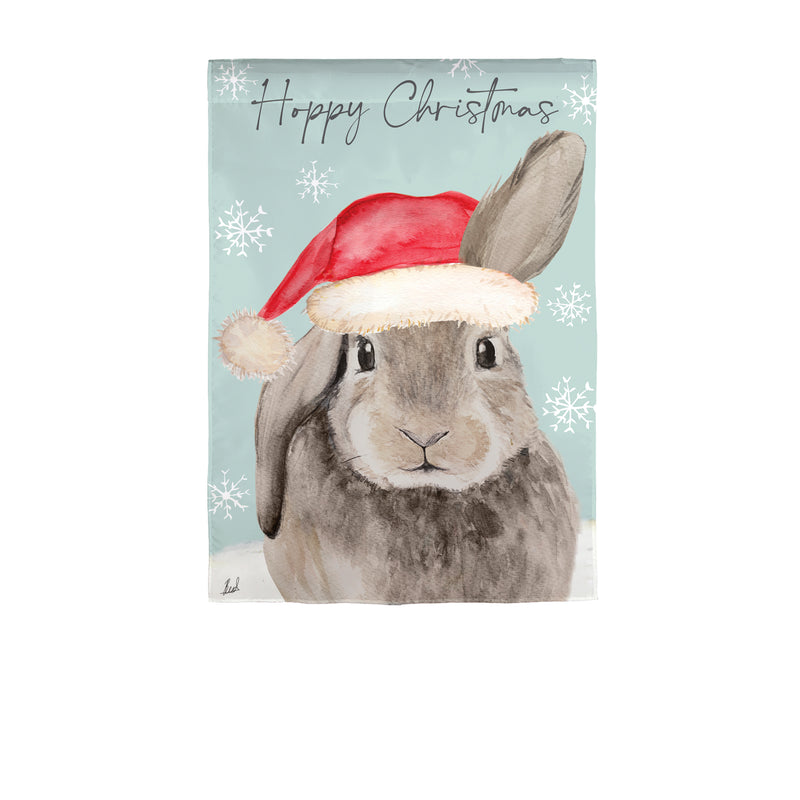 Merry Christmas Bunny Burlap House Flag,13b12440
