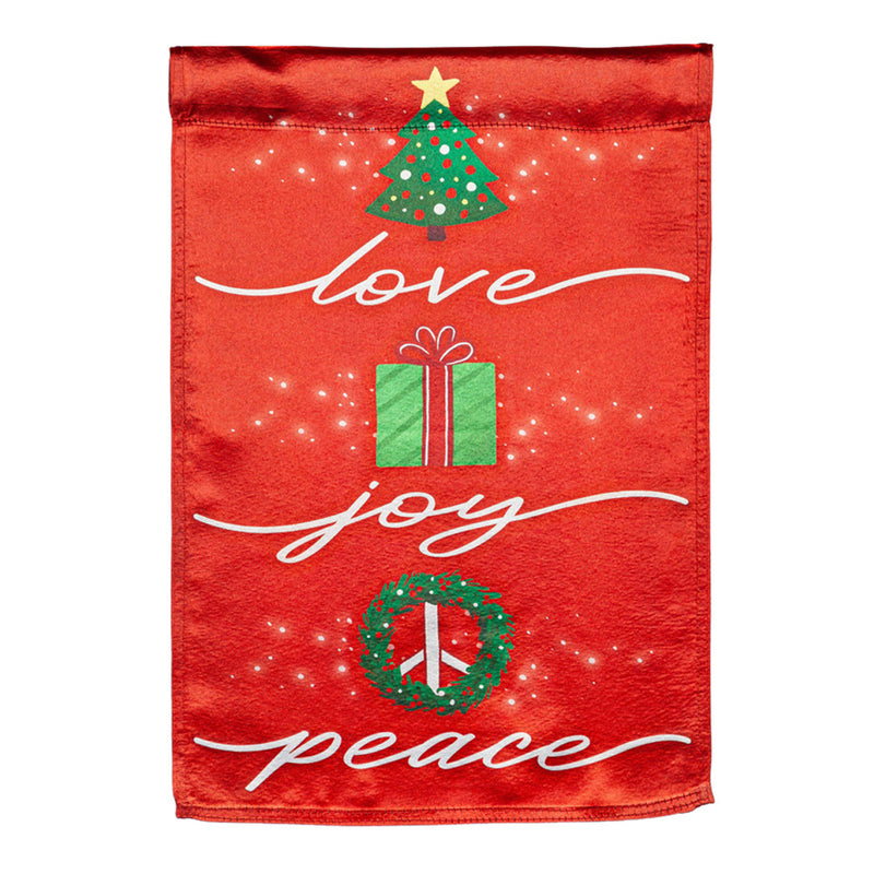 Love, Joy, Peace Lustre House Flag,13lu11234