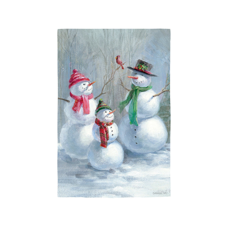Snowman Family Lustre House Flag,13lu11328