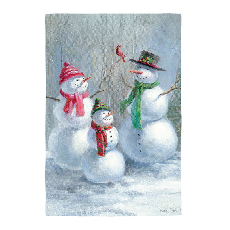 Snowman Family Lustre House Flag,13lu11328
