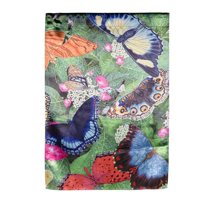 Hello Butterflies Lustre House Flag,13lu11348