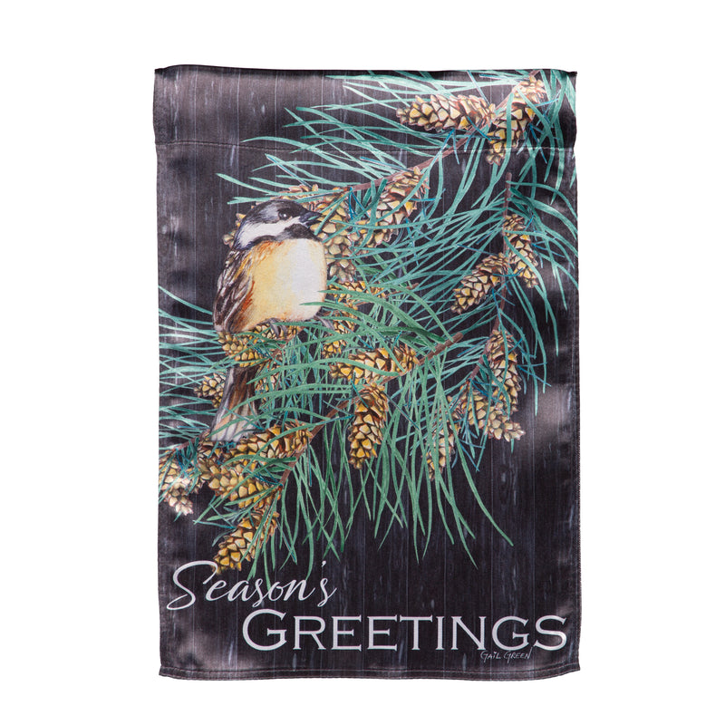 Season's Greeting Bird Lustre House Flag,13lu12225