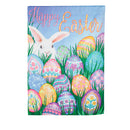 Happy Easter Multi Eggs Suede House Flag,13s11481