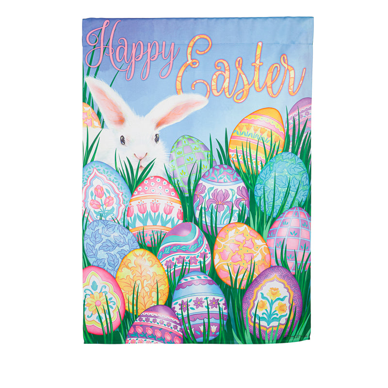 Happy Easter Multi Eggs Suede House Flag,13s11481
