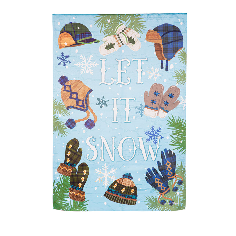 Let it Snow Winter Fun Suede House Flag,13s12165