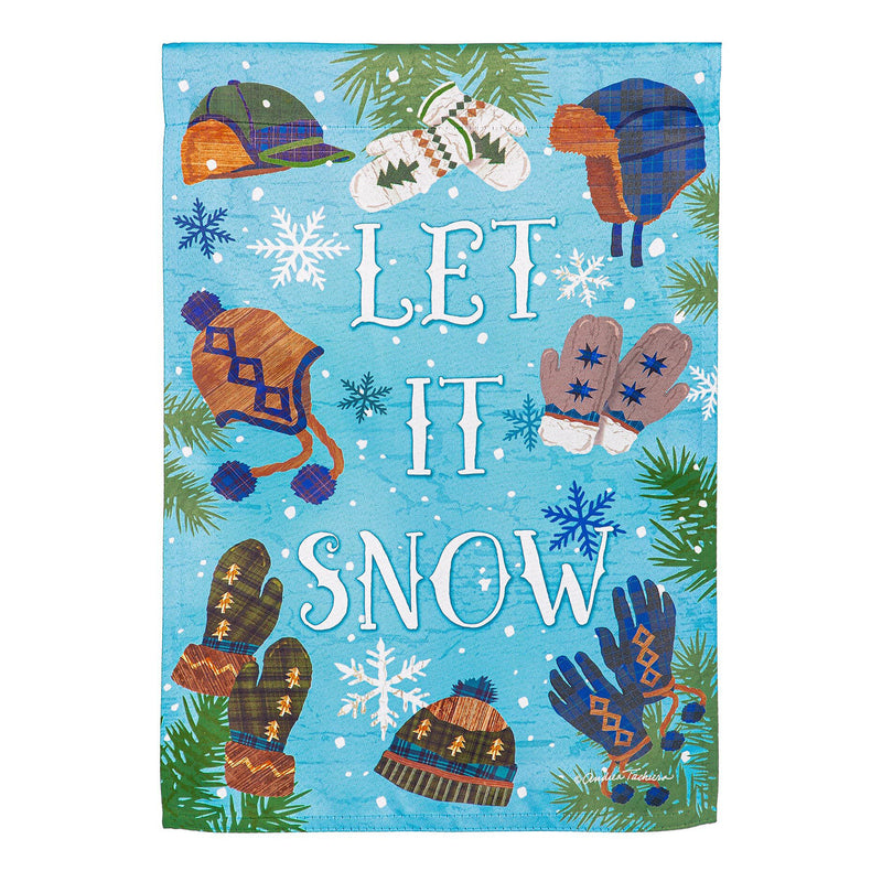 Let it Snow Winter Fun Suede House Flag,13s12165