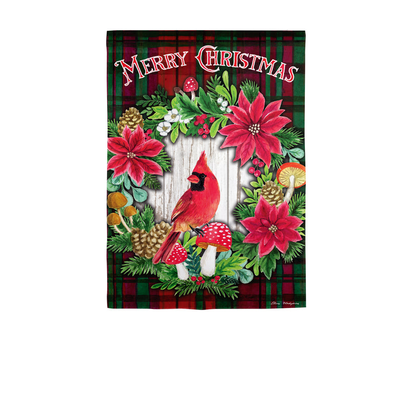 Merry Christmas Cardinal Suede House Flag,13s12189