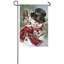Snowman Snuggles Garden Satin Flag,14a8176