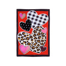 Patterned Hearts Garden Burlap Flag,14b10121