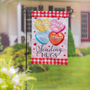 Sending Hugs Garden Burlap Flag,14b10699