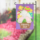 Hip Hop Bunny Garden Burlap Flag,14b10707