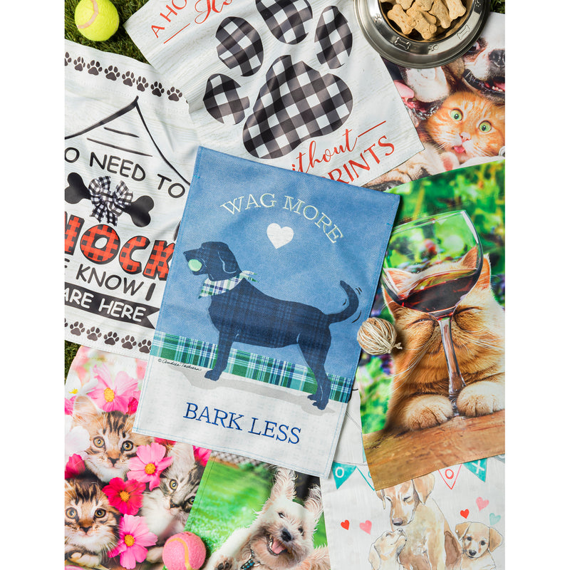 Wag More, Bark Less Garden Burlap Flag,14b10783
