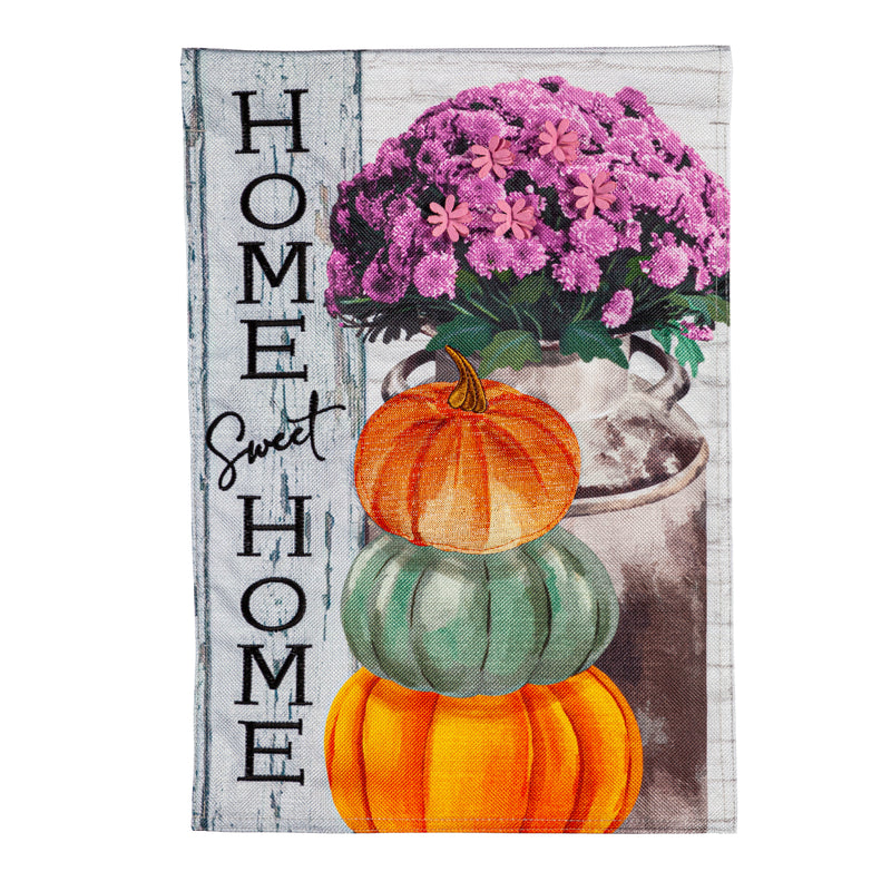 Rustic Fall Greetings Garden Burlap Flag,14b11064