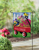 Flower Wagon Burlap Garden Flag,14b11443