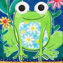 Welcome Friends Frog  Burlap Garden Flag,14b11753