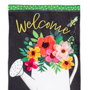 Watering Can Welcome Burlap Garden Flag,14b11756