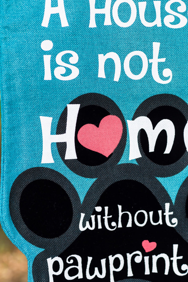 Paw Prints Garden Burlap Flag,14b3731bl