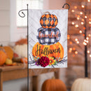 Haunted Stacked Pumpkins Garden Linen Flag,14l11046
