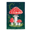 Welcome Friends Mushroom Garden Linen Garden Flag,14l11876